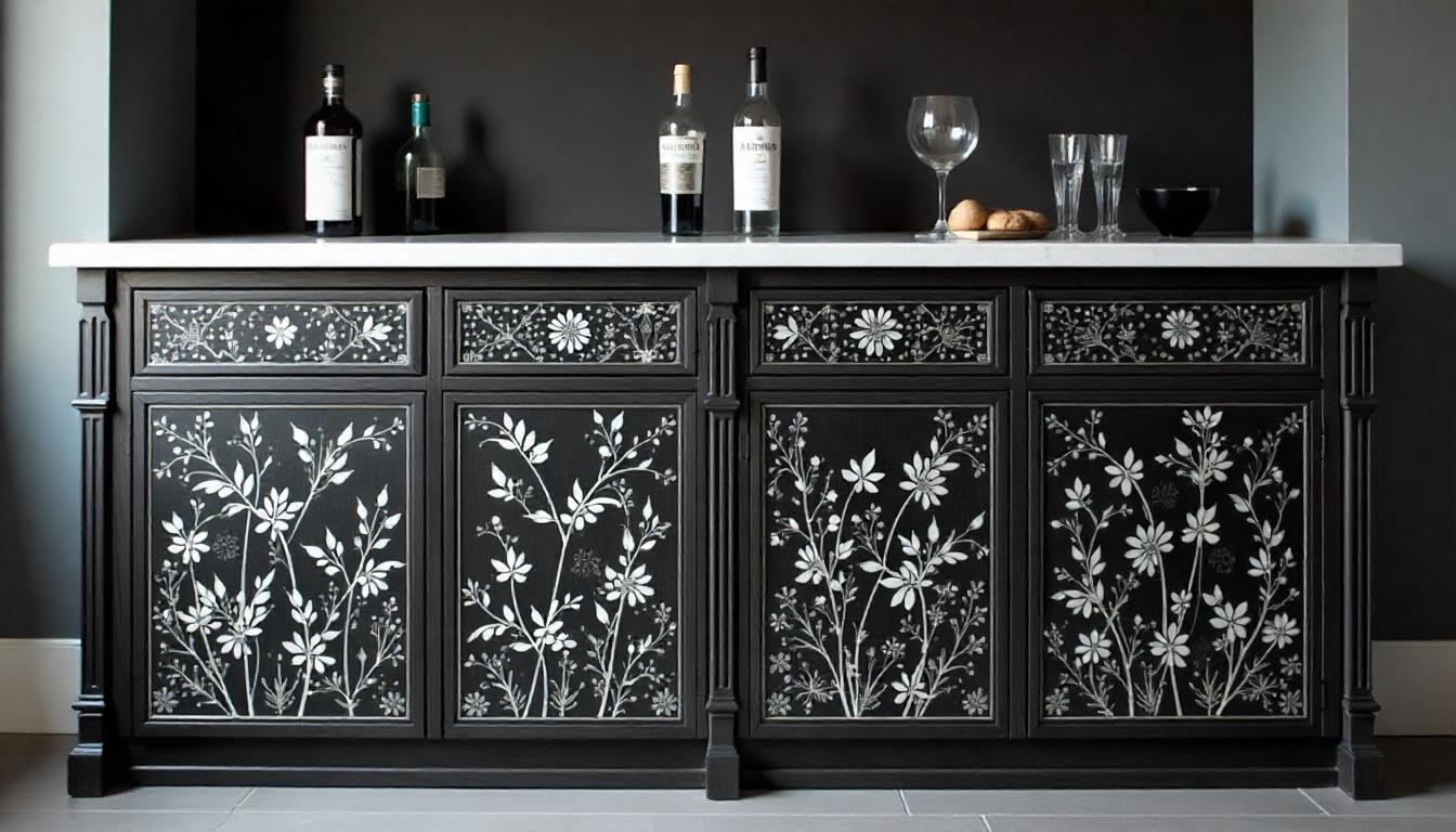 Mother of Pearl Inlay - Bar Cabinets