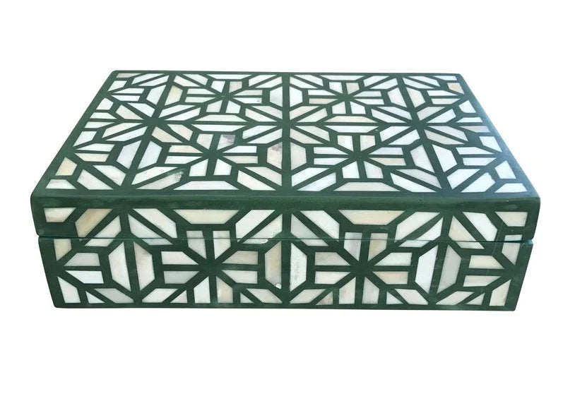 Tortoise Bone Inlay Box Green